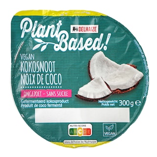 Delhaize | Plant-based | Yaourt végétal | Lait de coco | non sucré 