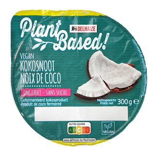 Delhaize | Plant-based | Yaourt végétal | Lait de coco | non sucré 