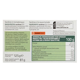 Delhaize | Sardienen | Tomatensaus 