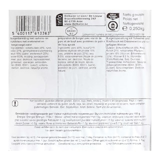 Delhaize | Burger préparation| Porc| Boeuf| Proteïne végétale 