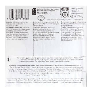 Delhaize | Burger préparation| Porc| Boeuf| Proteïne végétale 250 gr