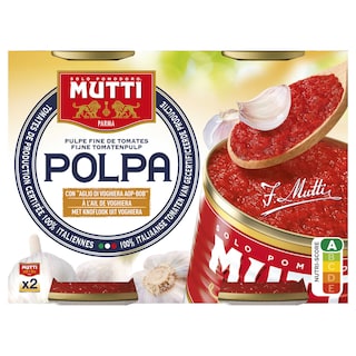 Mutti | Tomaten | Pulp | Knoflook 2 x 400 gr
