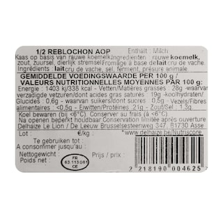 Delhaize | Reblochon | AOC | Bloc 