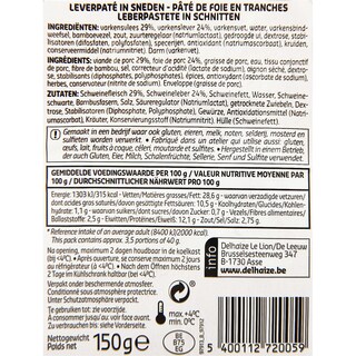 Delhaize | Pate de foie en tranches 150 gr