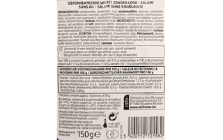 Delhaize | Salami sans ail 150 gr
