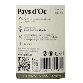 Delhaize | Pays d'Oc | Cabernet Sauvignon 