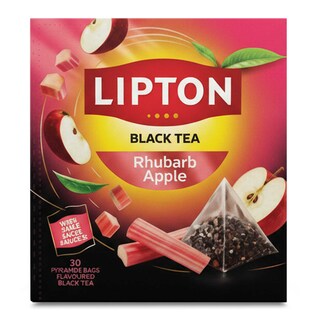 Lipton | Thee | Zwart | Rabarber & Appel | Zakjes 30 gr