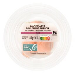 Delhaize | Rouleaux saumon | Fromage frais 80 gr