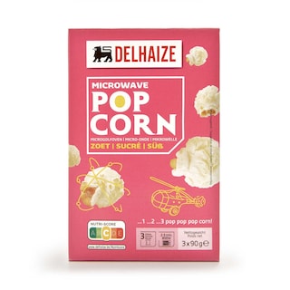 Delhaize | Popcorn | Sucré | Microwave 3 x 90 gr