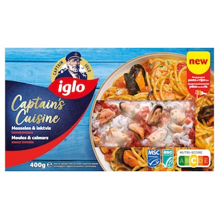 Iglo | Captain's Cuisine | Mosselen | Inktvis | Tomatensaus 400 gr