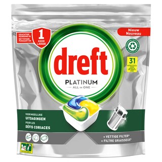 Dreft | Platinum | 31 Capsules Lave-Vaisselle | ADW | Patinum | Citron 