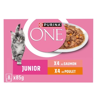 Purina ONE | Aliment Chat | Chaton | Pâté | Saumon 