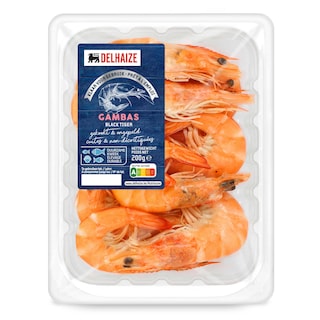 Delhaize | Gambas | Black tiger | Cuits | Non-décortiqués 