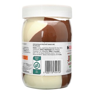 Delhaize | Pâte à tartiner | Duo | Blanc & noisettes 