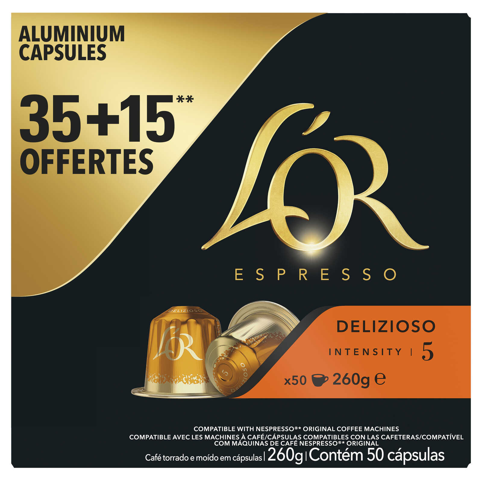 L'Or Koffie | Delizioso | Nespresso caps | 35+15