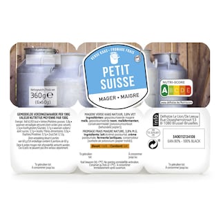 Delhaize | Petit suisse | Maigre 6 x 60 gr