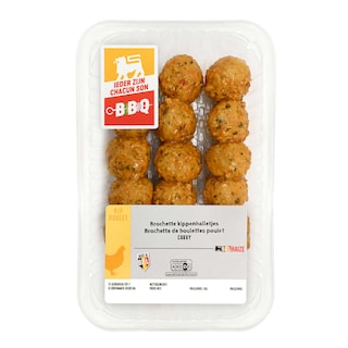 Delhaize | Brochettes de boulettes | Poulet | Curry +/- 300 gr