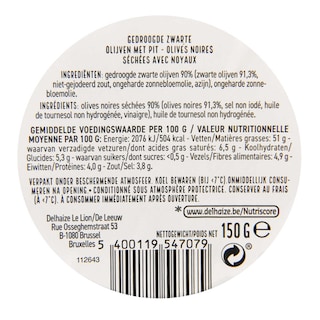 Delhaize | Olive noir 130 gr