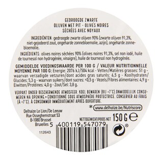 Delhaize | Zwarte olijf 130 gr