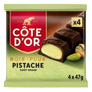Côte d'Or | Chocolat | Chocolat Noir | Pistache 4 x 47 gr
