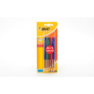 Bic | M10 clic | Stylos à bille | Assortiment | 4+1 gratuit 