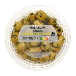 Delhaize | Olijven Queen basilicum 