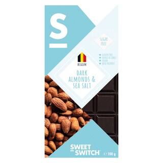 Sweet-Switch | Chocolade | Puur | Amandel&Zout |Verlaagd Suiker 90 gr