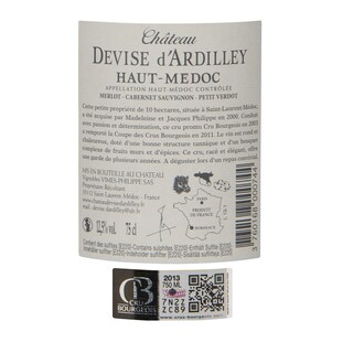 FR BORDEAUX HAUT-MEDOC | Château Devise d'Ardilley 2013 