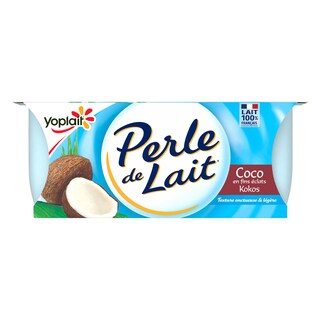 Yoplait | Perle de Lait | Spécialité laitière | Sucré | Noix de coco 4 x 125 gr