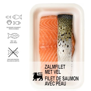 Delhaize | Zalmfilet | Met vel 