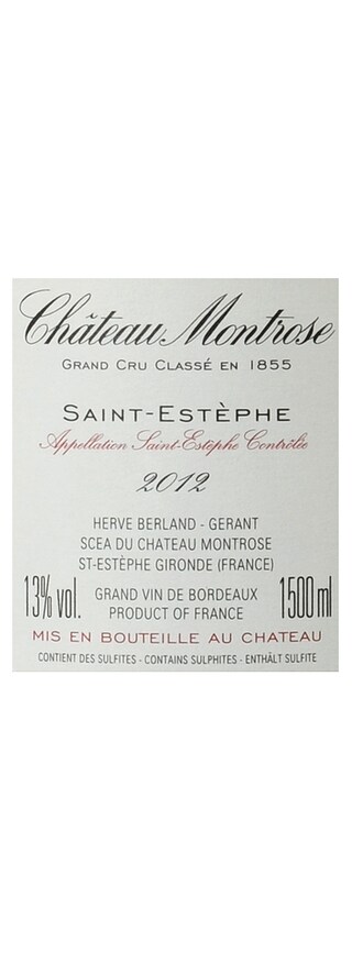 France - Frankrijk | Bordeaux - Saint-Estèphe | Château Montrose 2012 