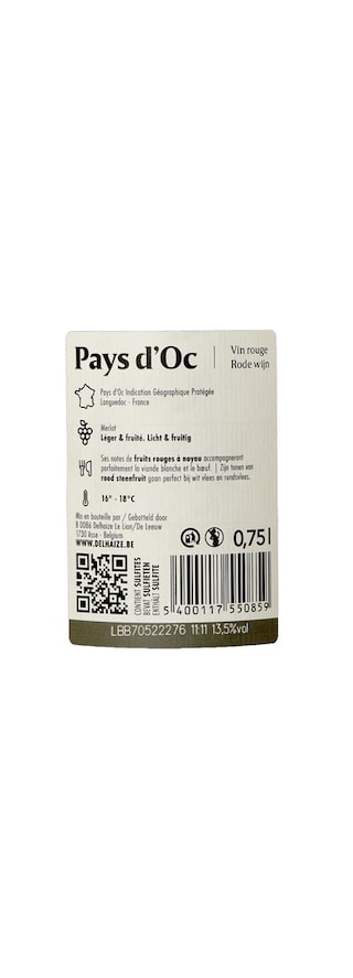 Delhaize | Pays d'Oc | Merlot 75 cl
