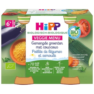 Hipp | Maaltijd | Groenten Couscous | 6M | Bio 2 x 190 gr