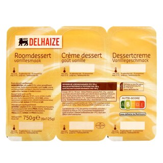 Delhaize | Roomdessert | Vanille 6 x 125 gr