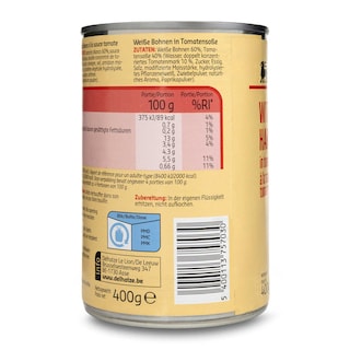 Delhaize | Haricots | Blancs | Sauce tomate 400 gr