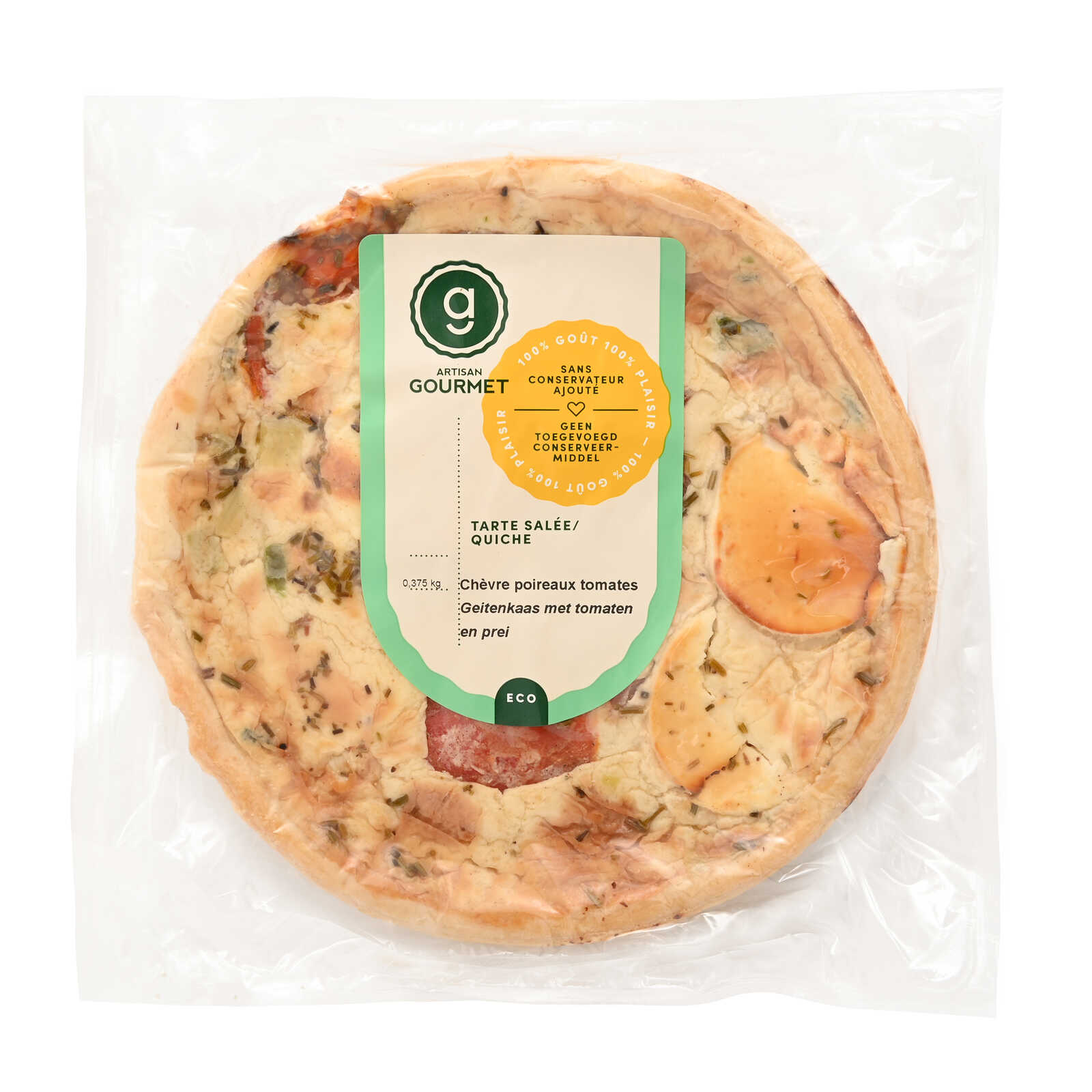 L'Artisan Gourmet Quiche | Geitenkaas | Prei | Tomaten