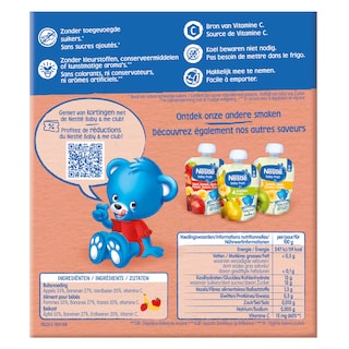 Nestlé | Baby Fruit | Gourde | Pomme Banane Fraise | 6 mois 4 x 90 gr