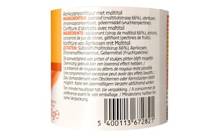 Delhaize | Confiture | Abricots | Maltitol 