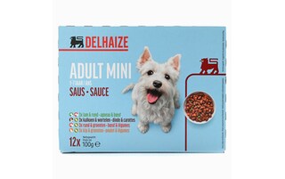 Delhaize | Hondevoeding | Pouch | Adult | Mini Vlees 12 x 100 gr