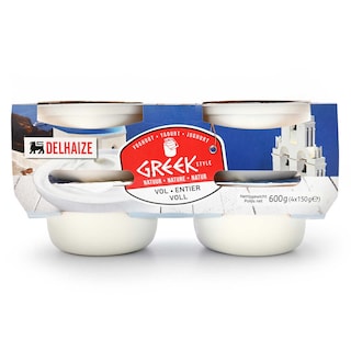 Delhaize | Yaourt | A la grecque | Entier | Nature 
