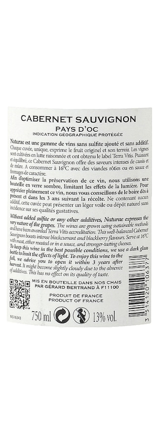 France - Frankrijk | Midi Languedoc-Roussillon | Naturae Cabernet Sauvignon Rouge 