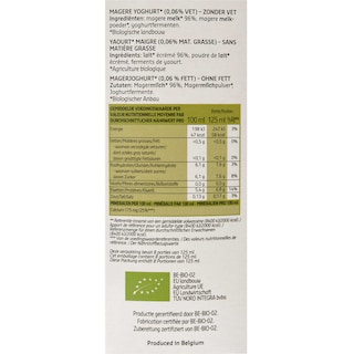 Delhaize | Bio | Yoghurt | Mager | Bio 