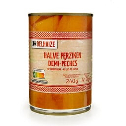 Delhaize | Pêches | Demi | Jus | Boîte 