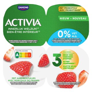 Activia | Yoghurt | Aardbei | 0% v.g. | Probiotica 