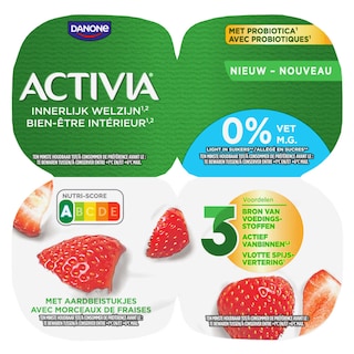 Activia | Yoghurt | Aardbei | 0% v.g. | Probiotica 