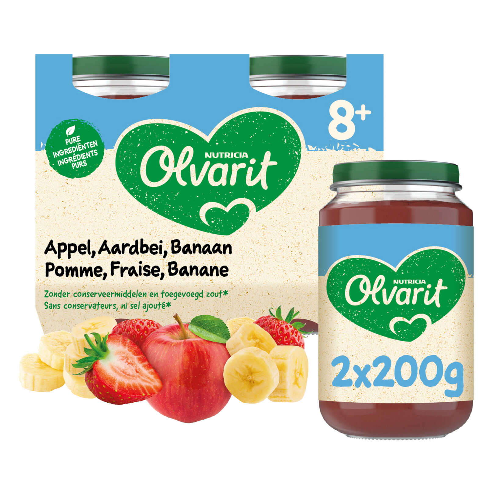 Olvarit Fruitpap | Appel Aardbei Banaan | 8M
