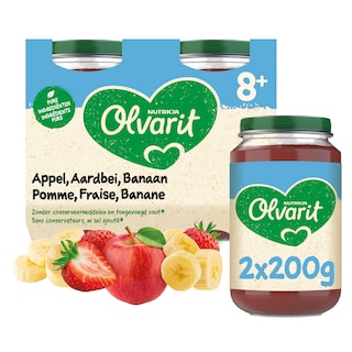 Olvarit | Fruitpap | Appel Aardbei Banaan | 8M 
