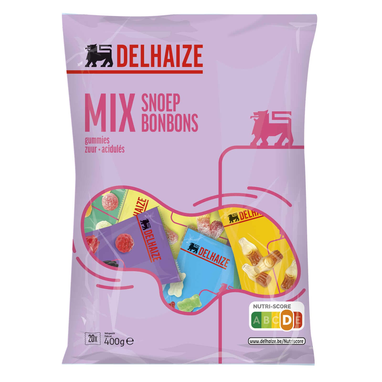Delhaize Snoepjes | 20 zakjes | Zure & zacht