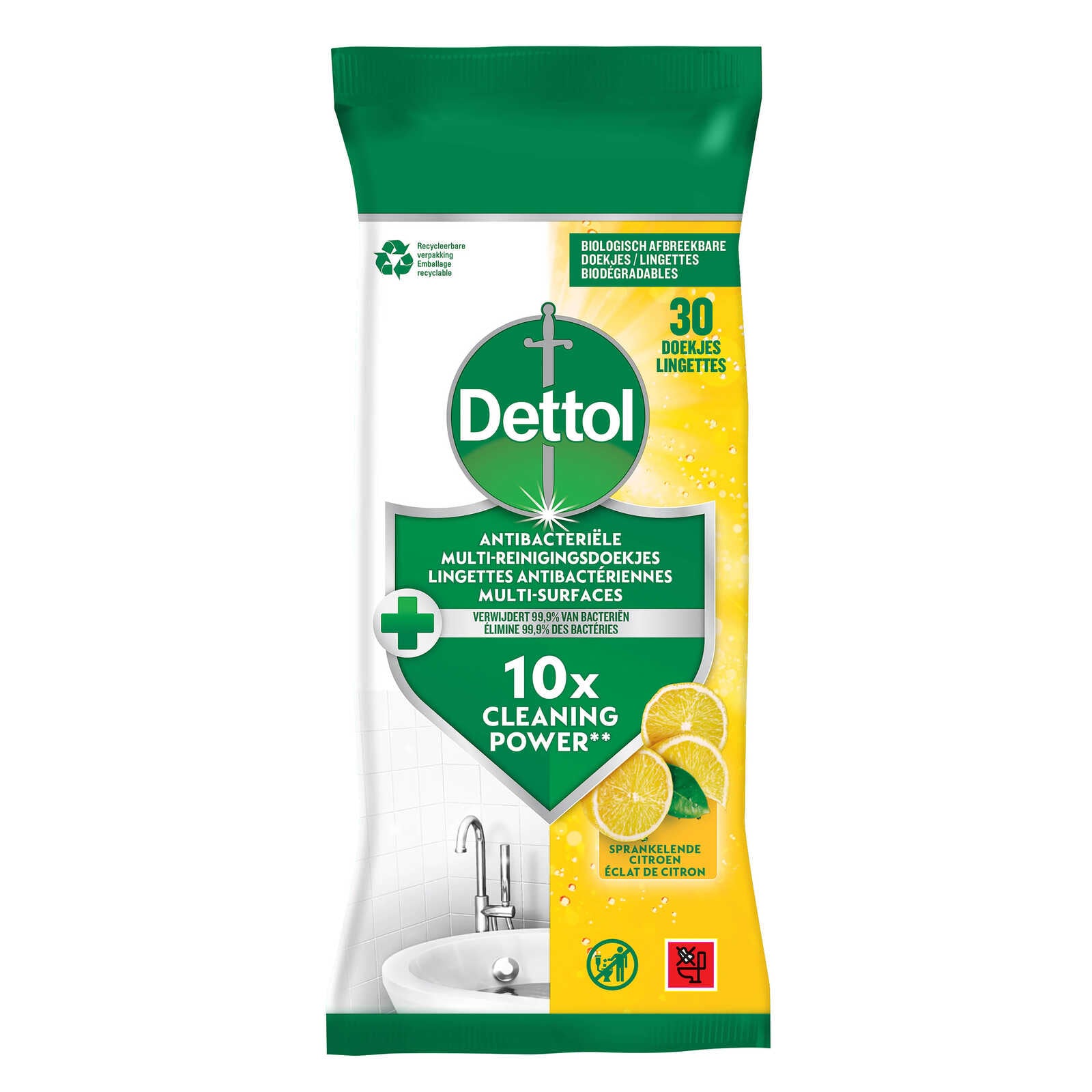 Dettol 30 Doekjes Oppervlakken | Citroen