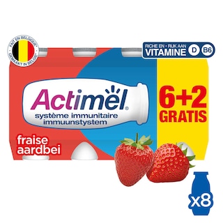 Actimel | Yaourt à boire | Fraise | 0% M.G. 